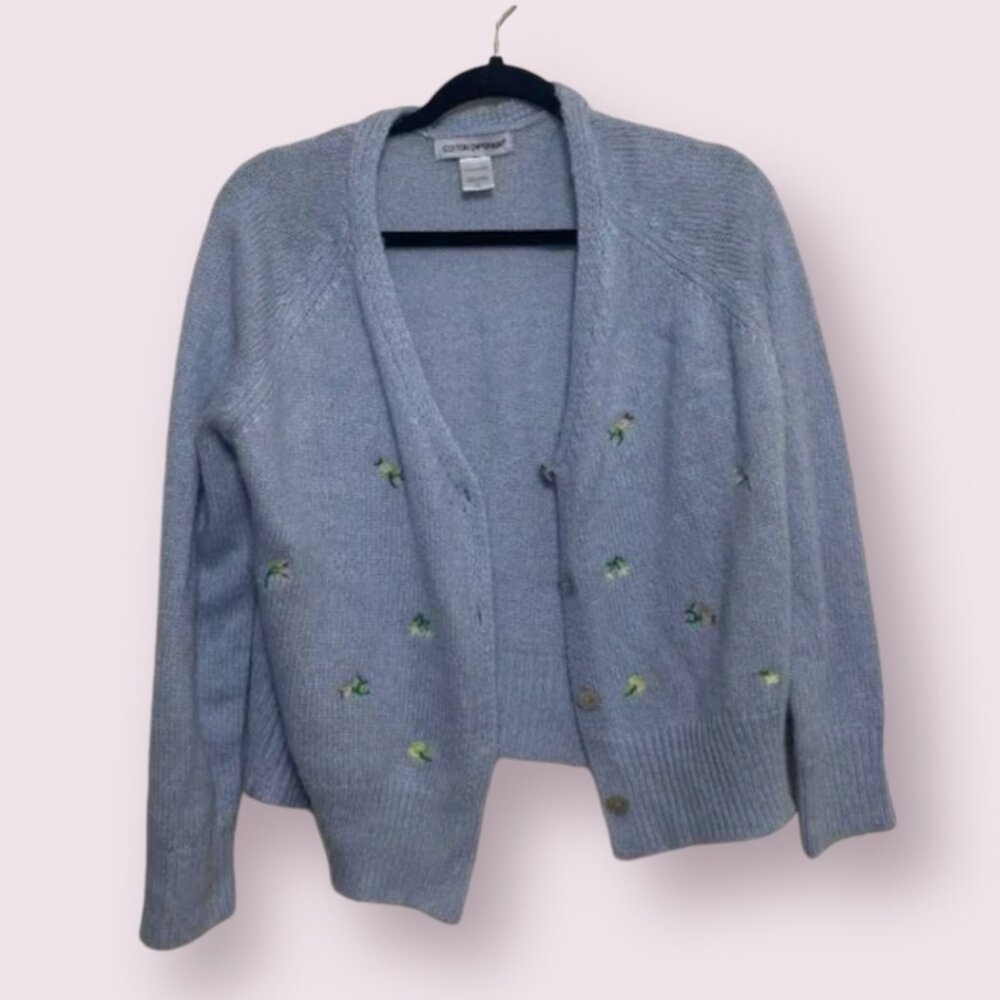 ⭐️ Knit Floral Embroidered Flower Boho Hipster Hippie Classy Cardigan Sweater